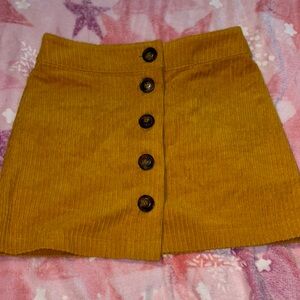 Brown button up mini skirt